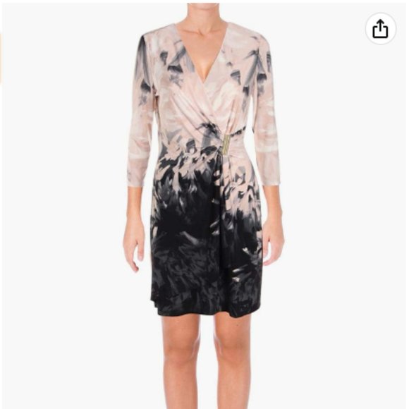 Calvin Klein - Printed Faux Wrap Dress (New without tag) - Picture 1 of 5